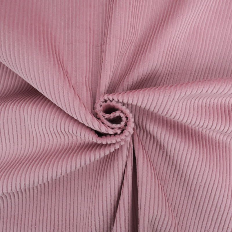 Velours Côtelé Stretch Oeko-Tex vieux rose